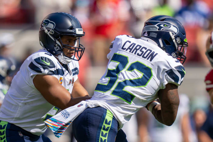Russell Wilson Chris Carson